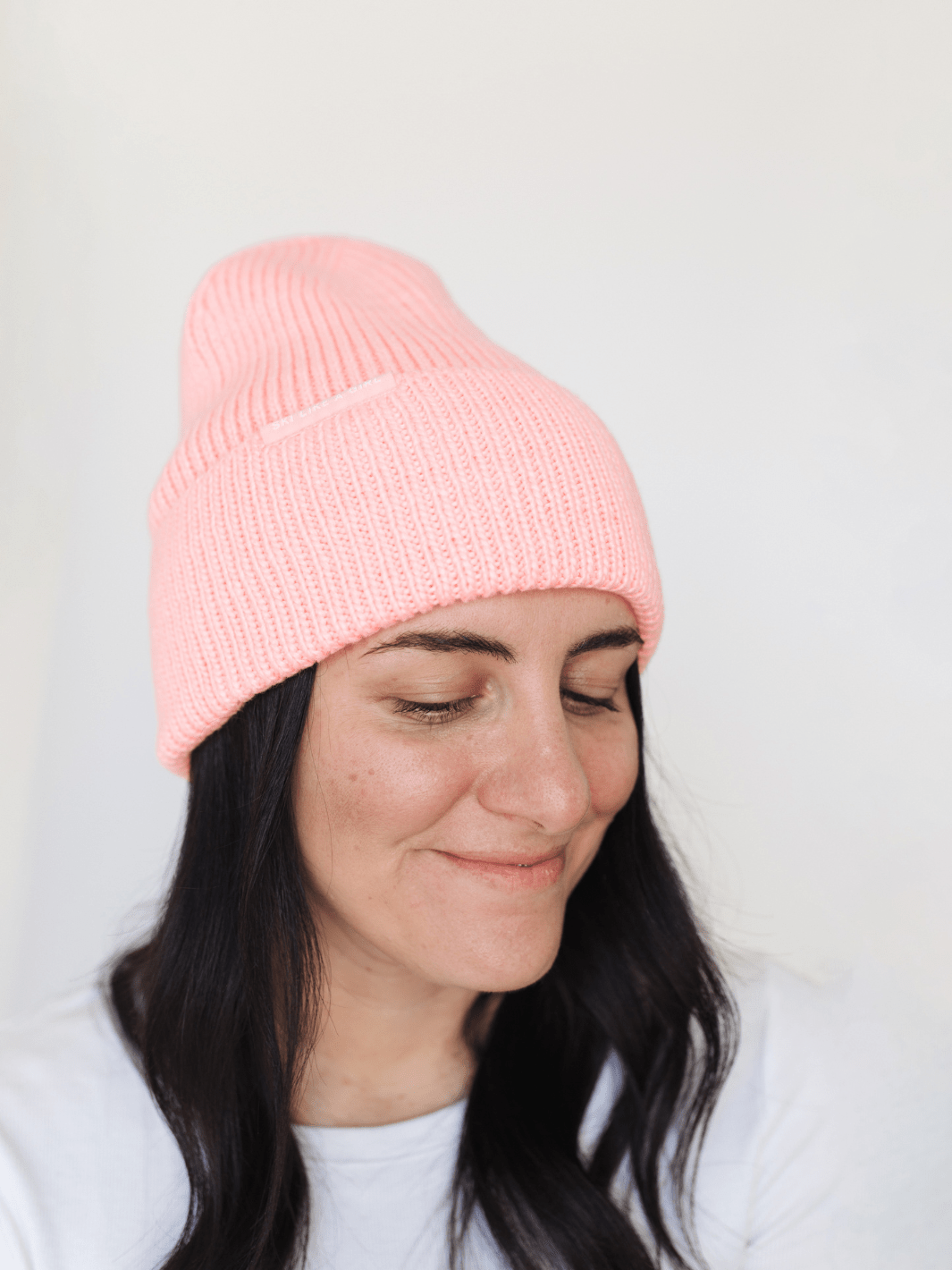 Ski Like a Girl Pink Hi Cuff Knit Beanie - Heyday