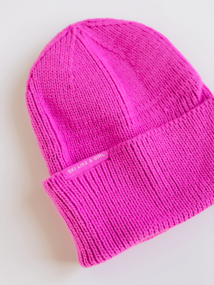 Ski Like a Girl Punch Hi Cuff Knit Beanie - Heyday