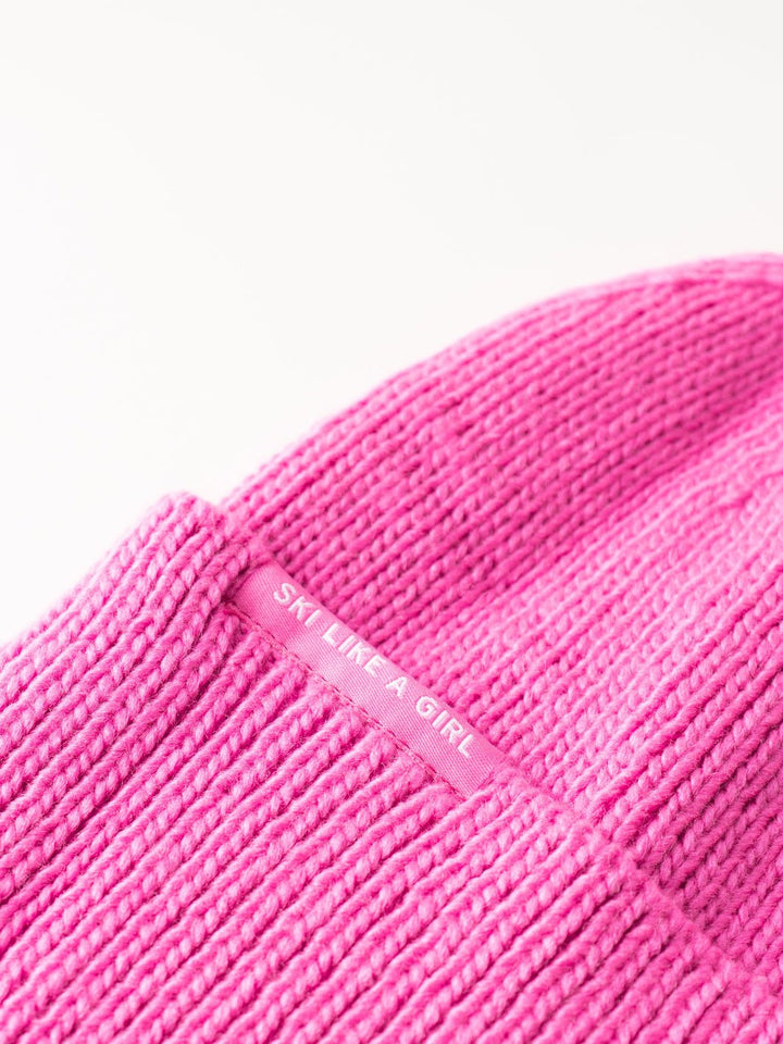 Ski Like a Girl Punch Hi Cuff Knit Beanie - Heyday