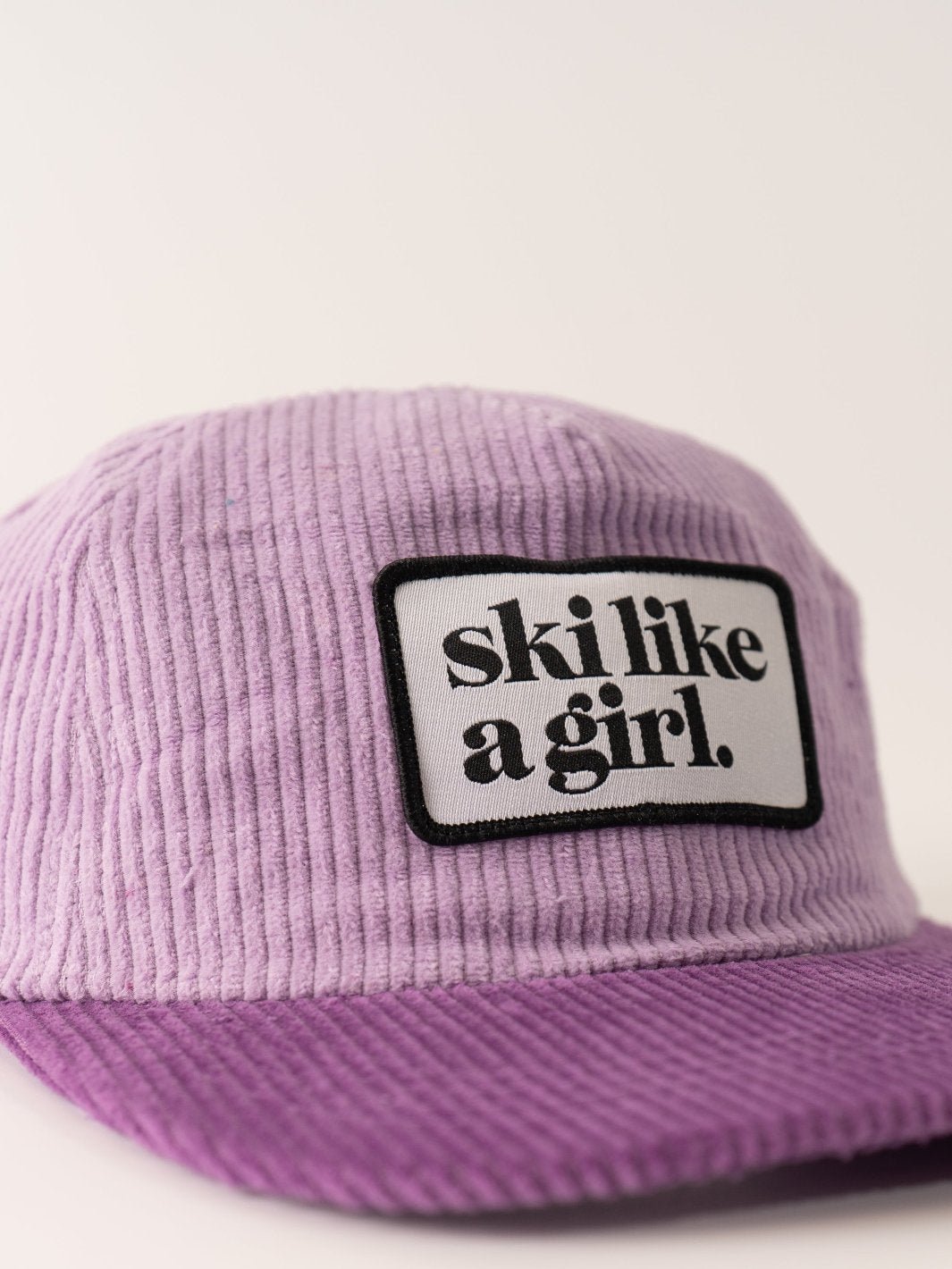 Ski Like A Girl Purple Cord Patch Hat - Heyday