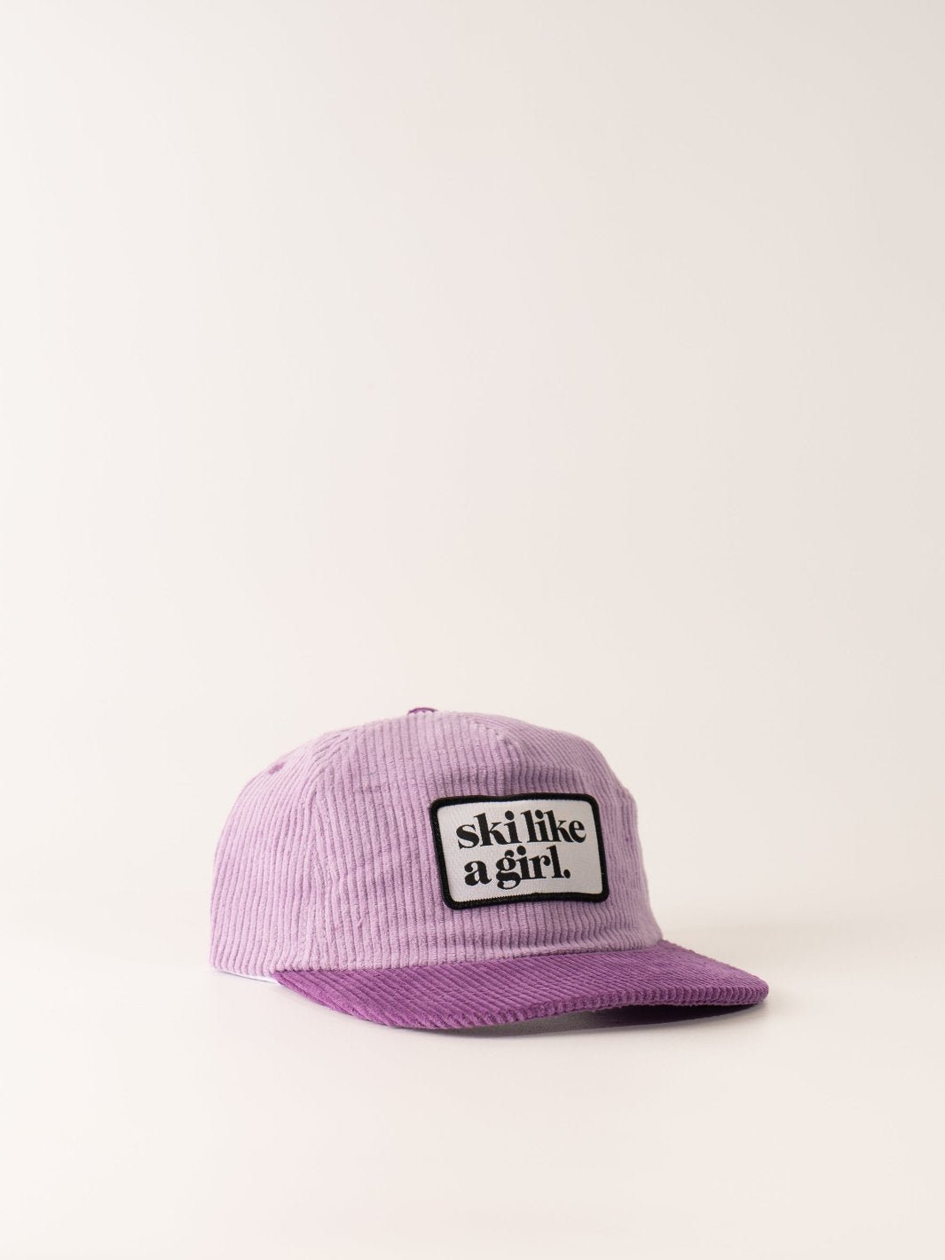 Ski Like A Girl Purple Cord Patch Hat - Heyday