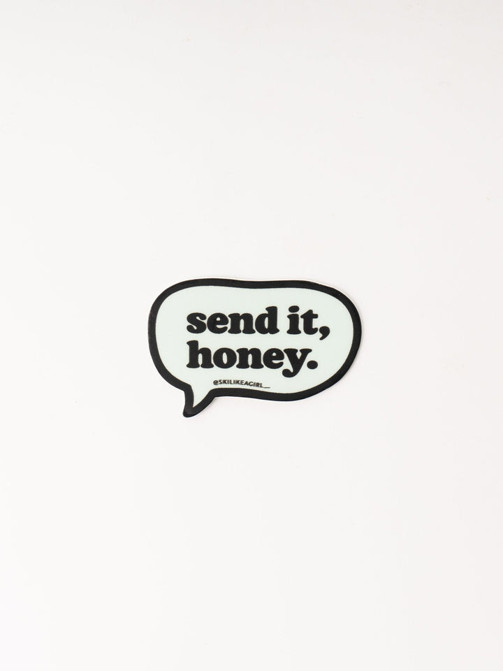 Ski Like A Girl Send It, Honey Blue Sticker - Heyday