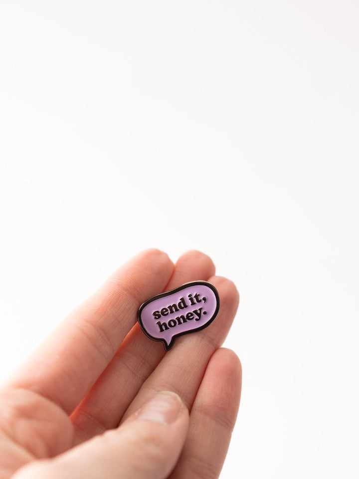 Ski Like a Girl Send It, Honey Purple Bubble Pin - Heyday