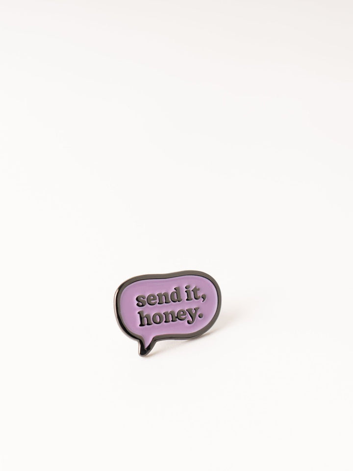 Ski Like a Girl Send It, Honey Purple Bubble Pin - Heyday