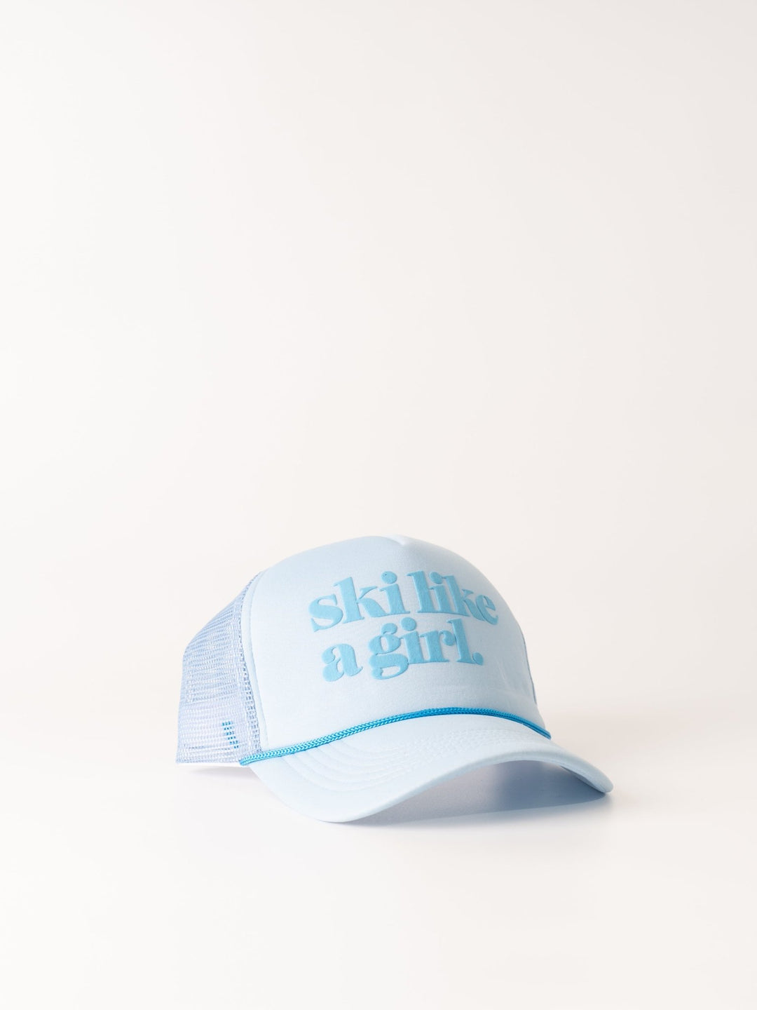 Ski Like A Girl Sky Blue Trucker Hat - Heyday