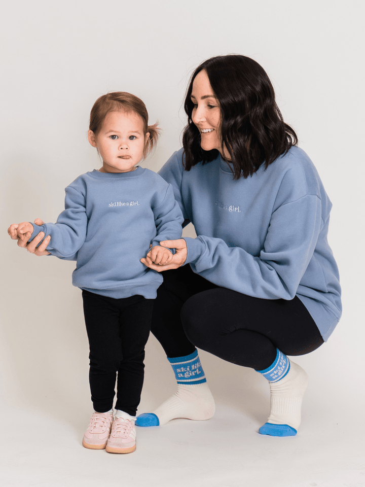 Ski Like A Girl Toddler Dusty Pullover - Heyday