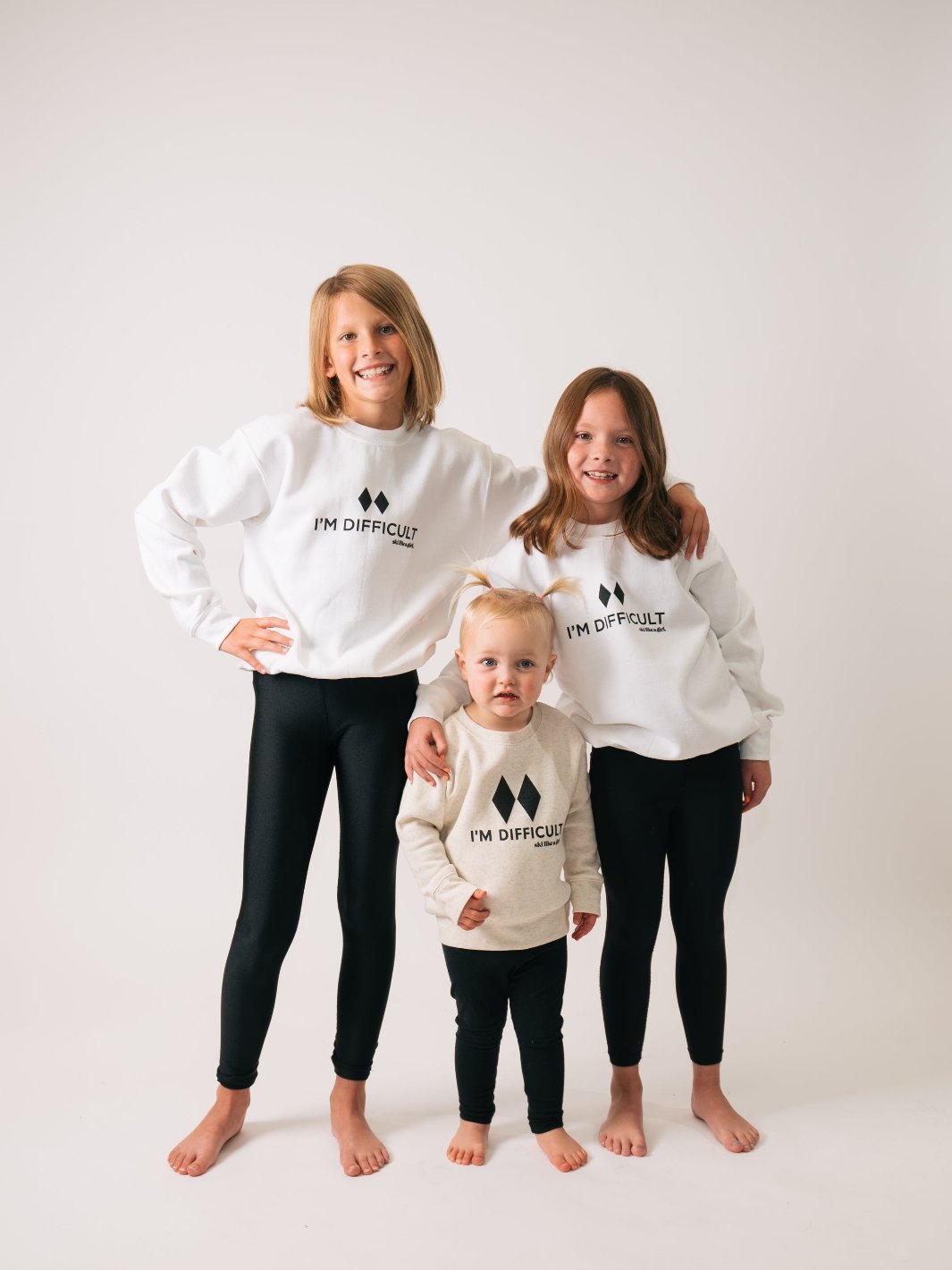 Ski Like A Girl Toddler Natural Heather I'm Difficult Sweatshirt - Heyday