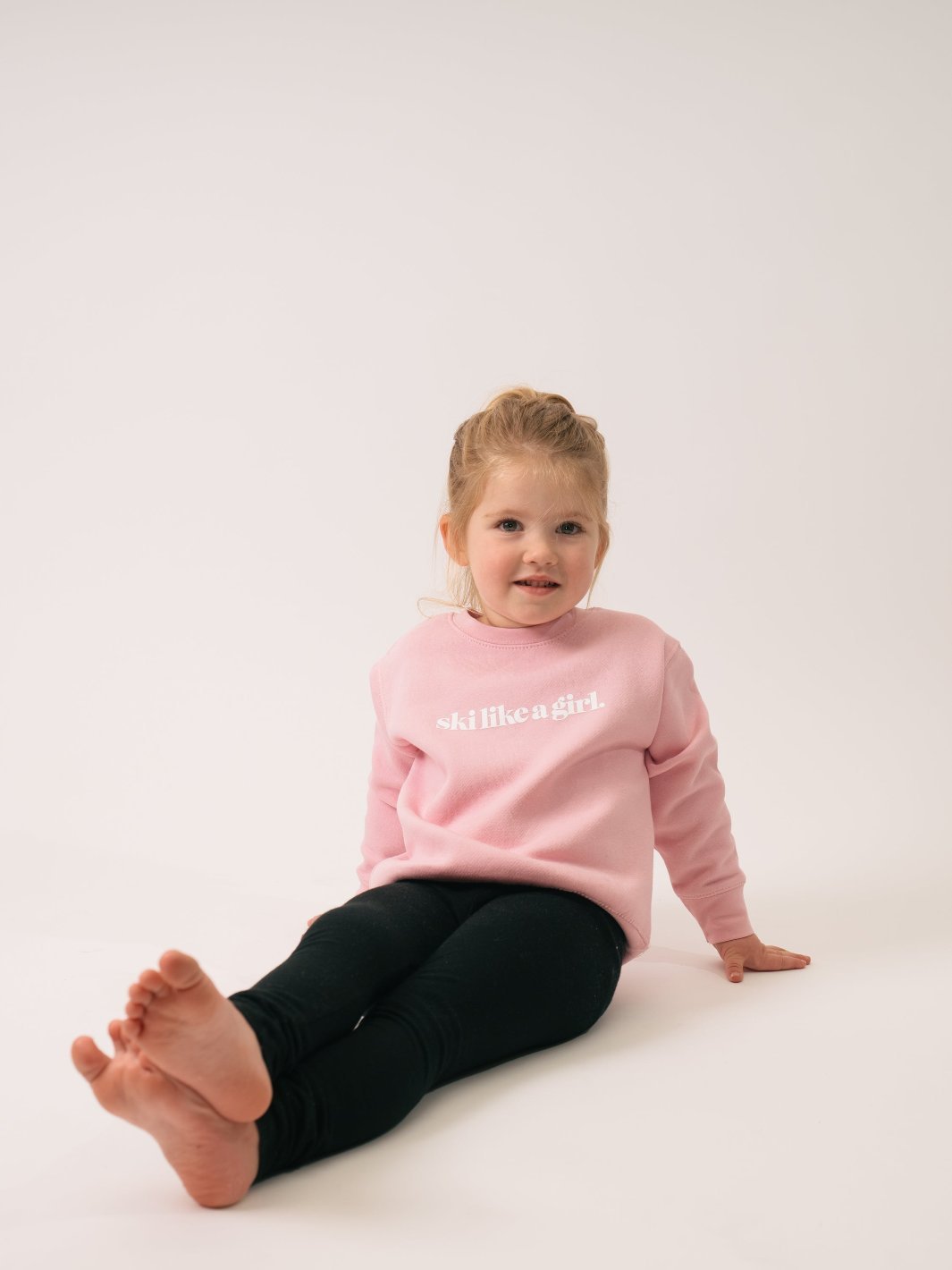 Ski Like A Girl Toddler Pink Fleece Sweatshirt - Heyday