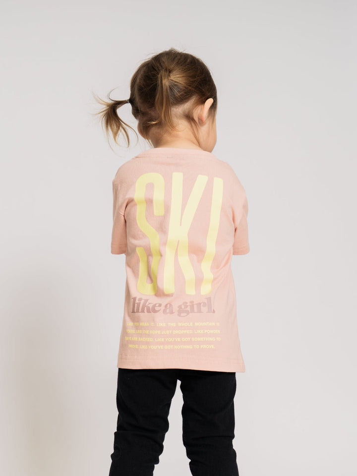 Ski Like A Girl Toddler Pink Manifesto Short Sleeve Tee - Heyday