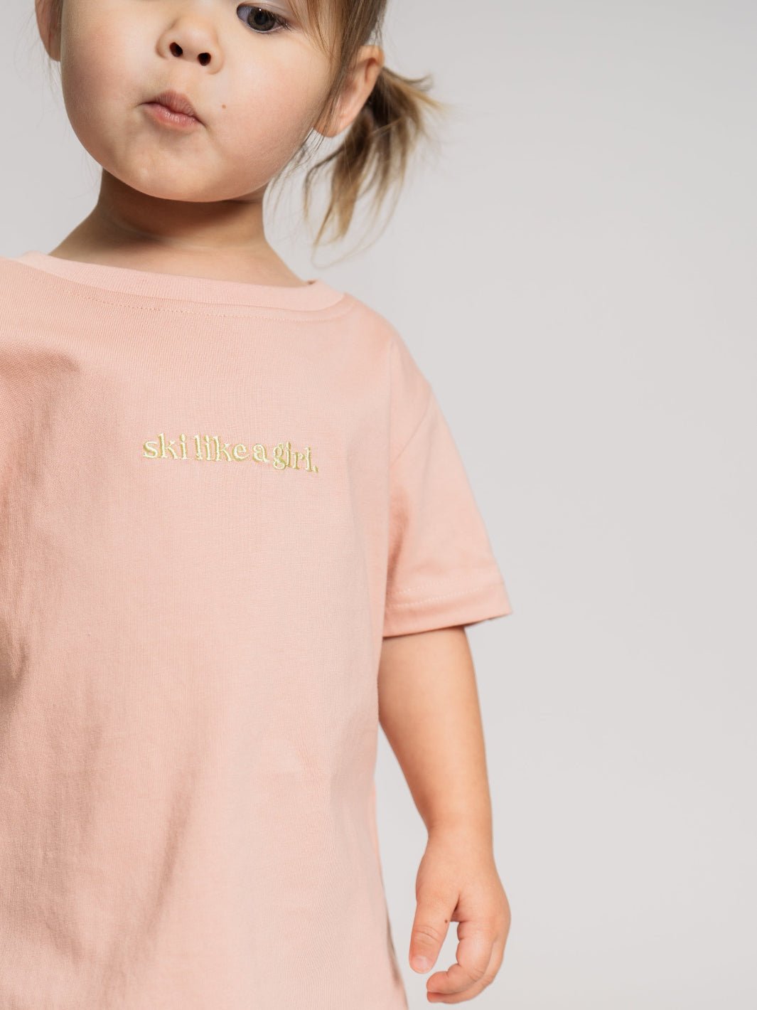 Ski Like A Girl Toddler Pink Manifesto Short Sleeve Tee - Heyday