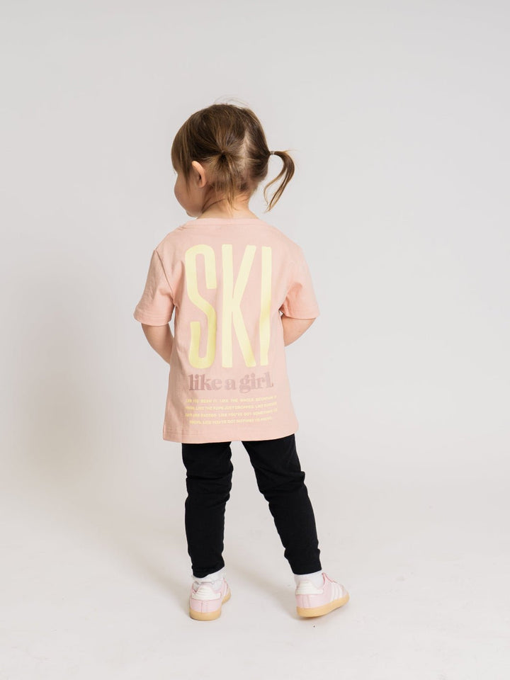 Ski Like A Girl Toddler Pink Manifesto Short Sleeve Tee - Heyday
