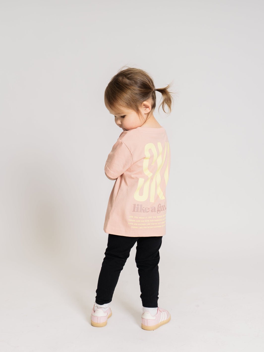 Ski Like A Girl Toddler Pink Manifesto Short Sleeve Tee - Heyday