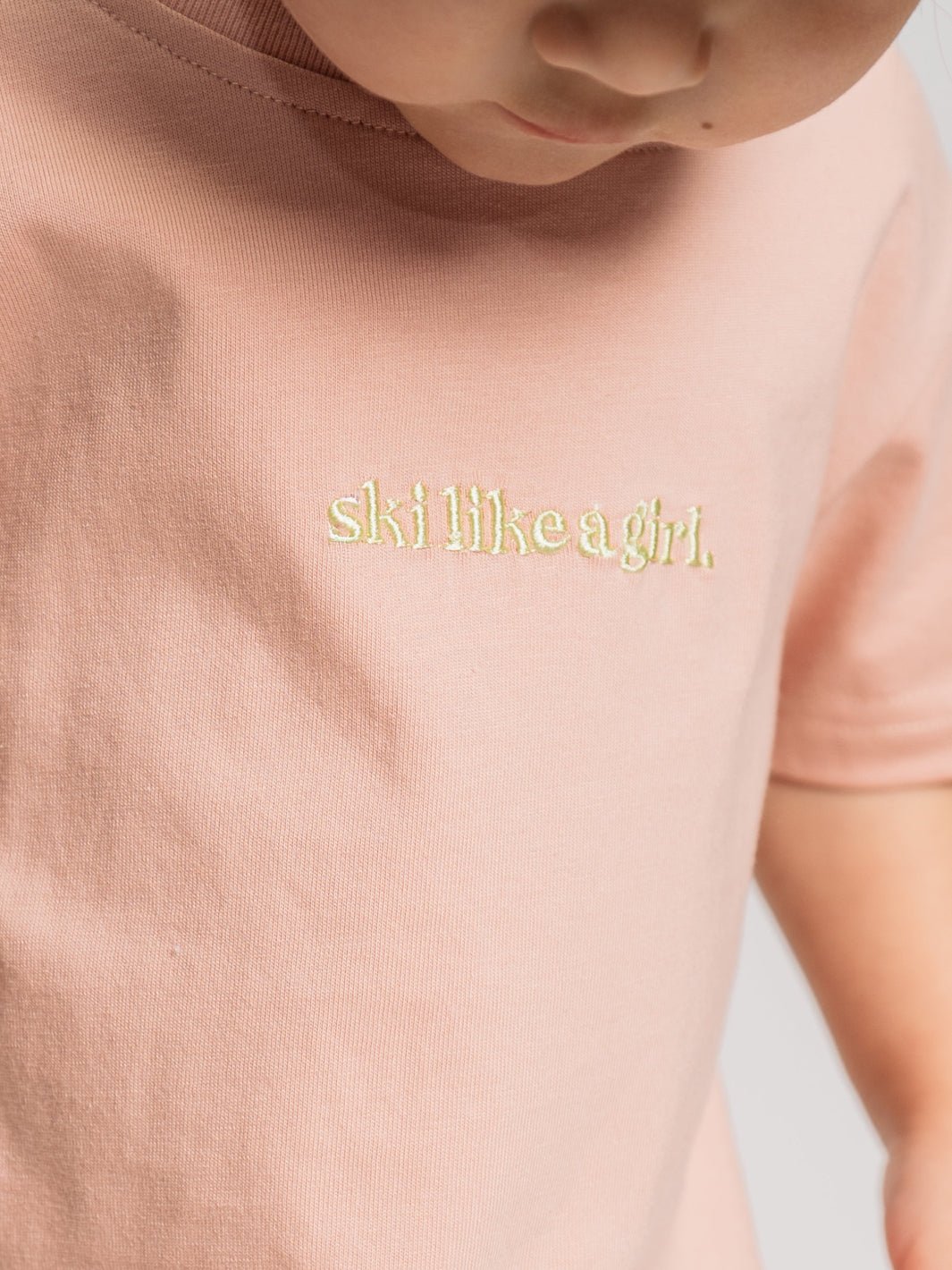 Ski Like A Girl Toddler Pink Manifesto Short Sleeve Tee - Heyday