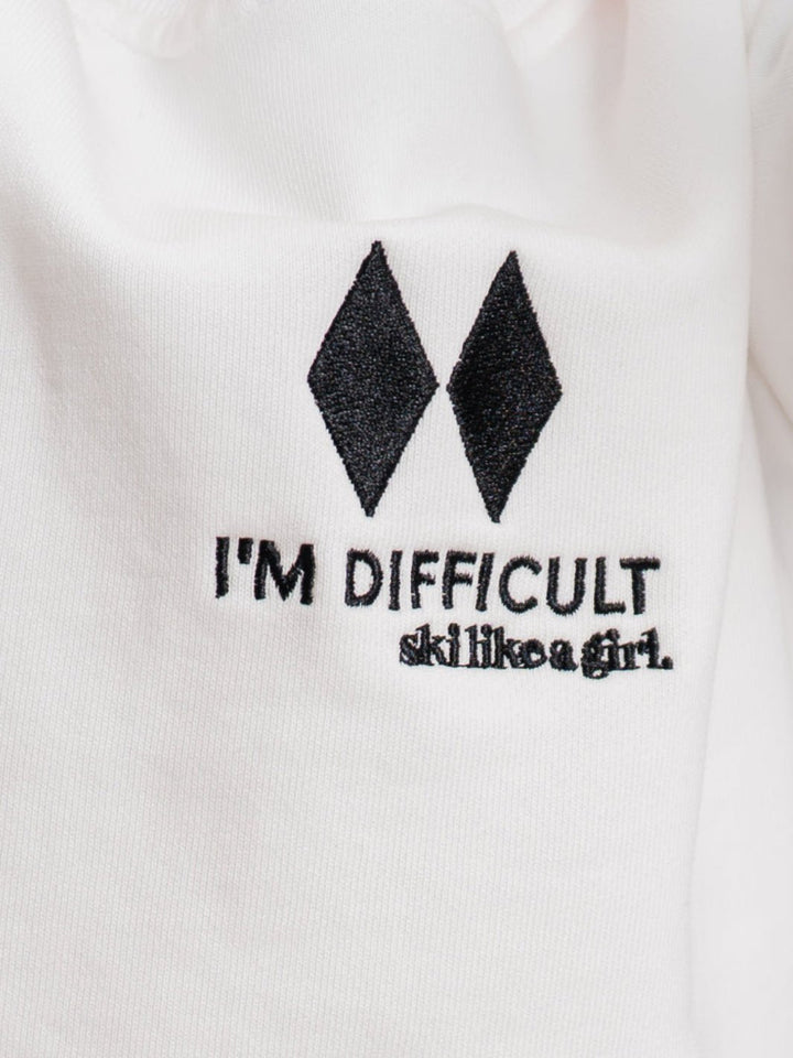 Ski Like A Girl Toddler White I'm Difficult Pullover - Heyday