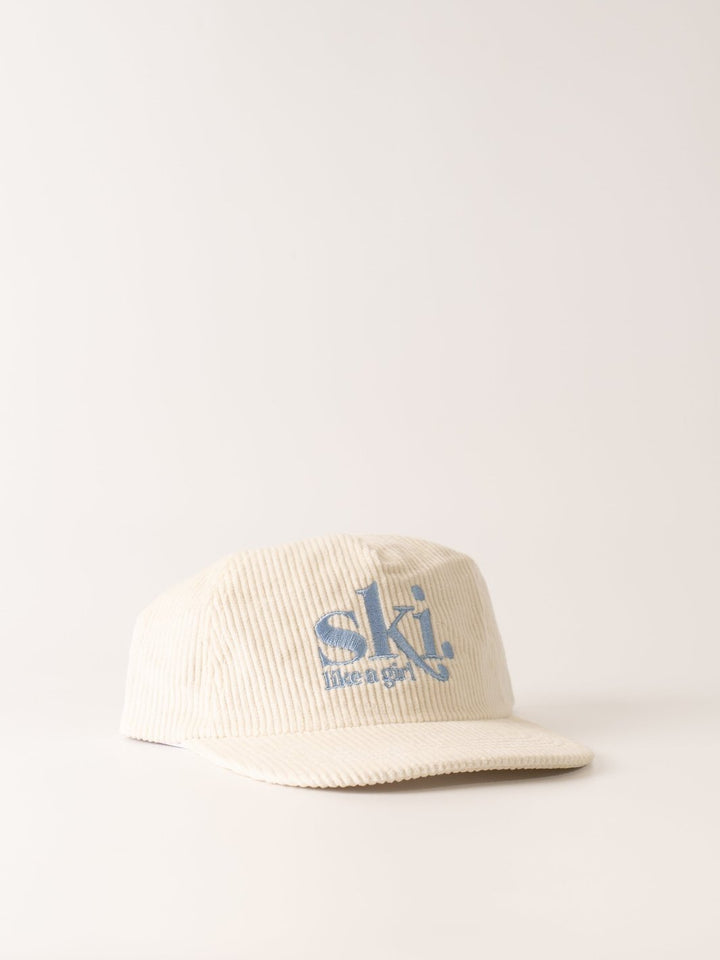 Ski Like A Girl White Cord Hat - Heyday