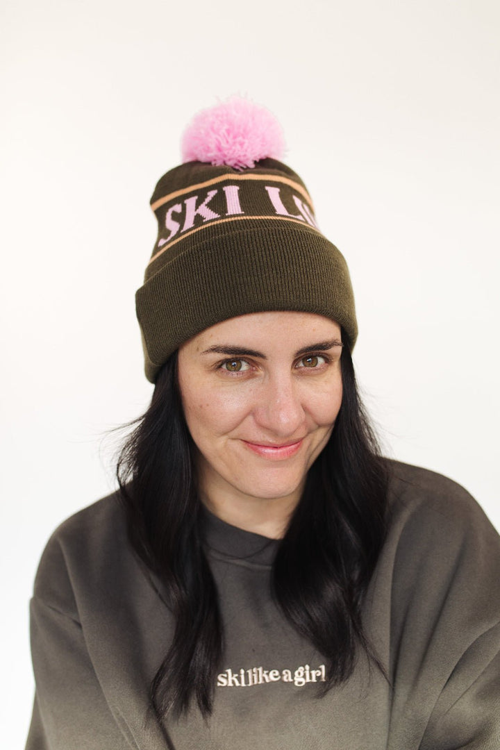 Ski Like A Girl Woods Team Pom Beanie - Heyday