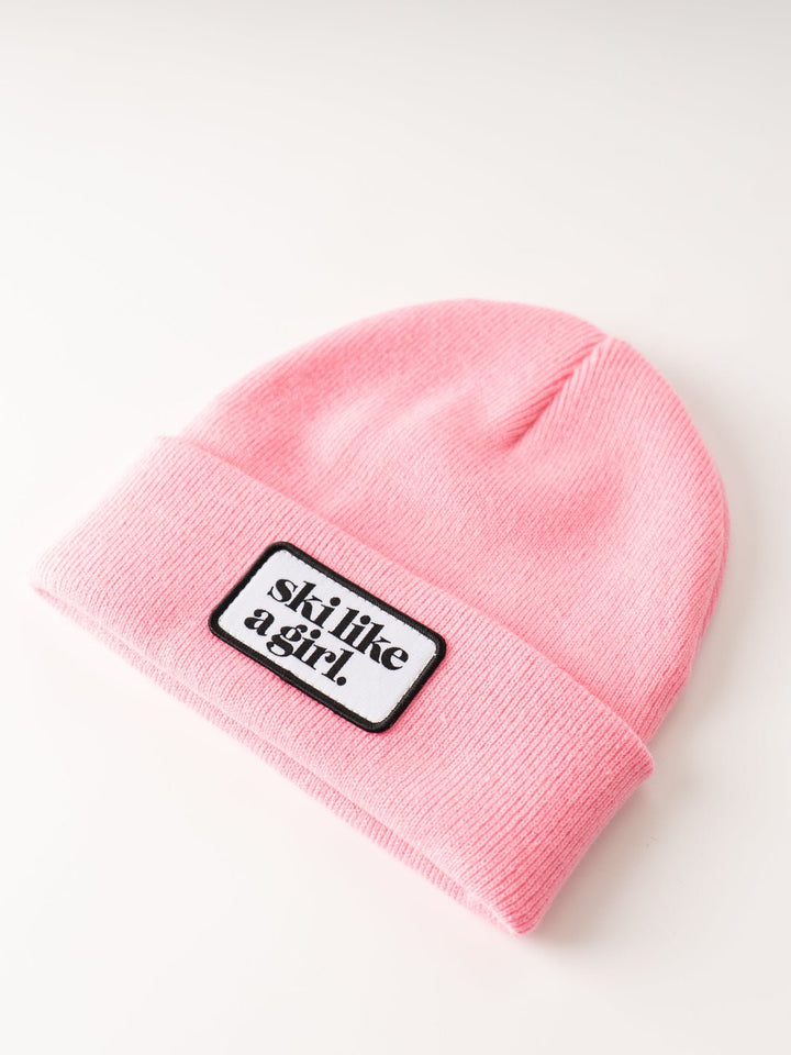 Ski Like a Girl Youth Barbie Merrowed Raised Patch Beanie - Heyday