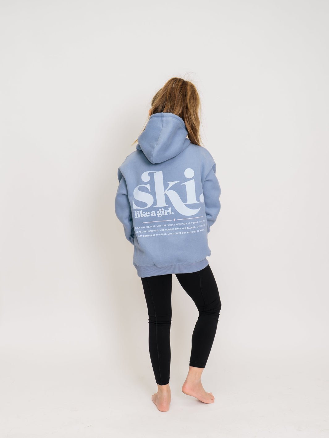 Ski Like A Girl Youth Blue Manifesto Hoodie - Heyday