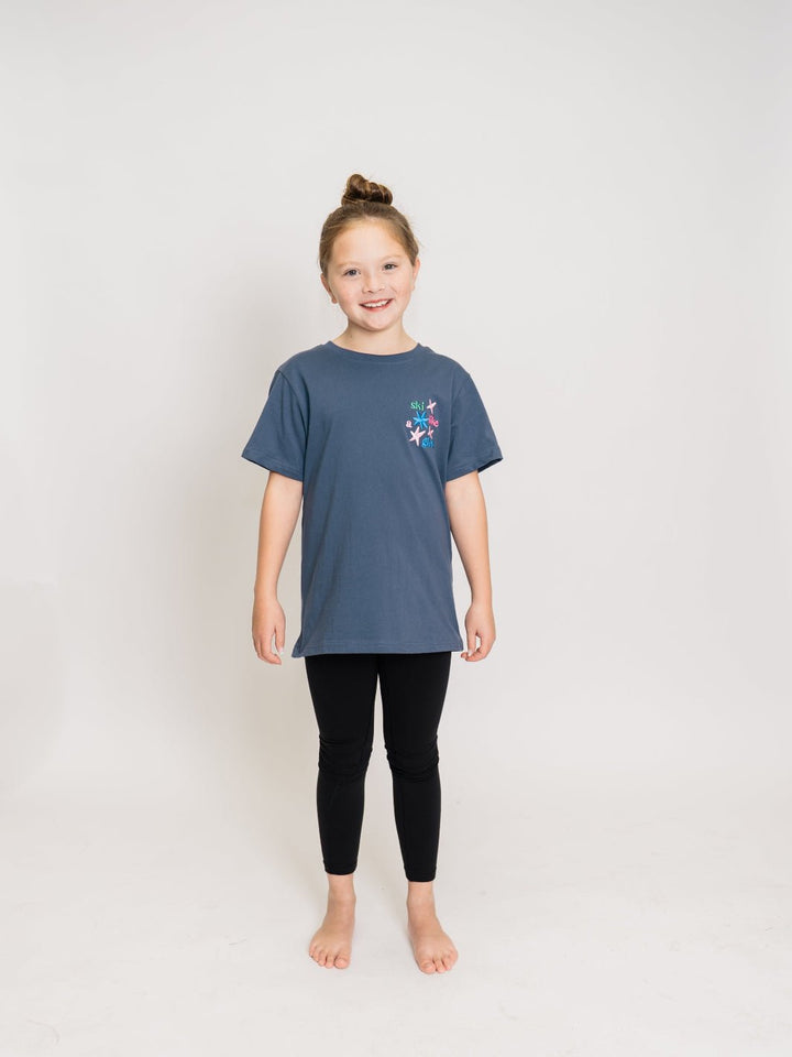 Ski Like A Girl Youth Blue Star Short Sleeve Tee - Heyday