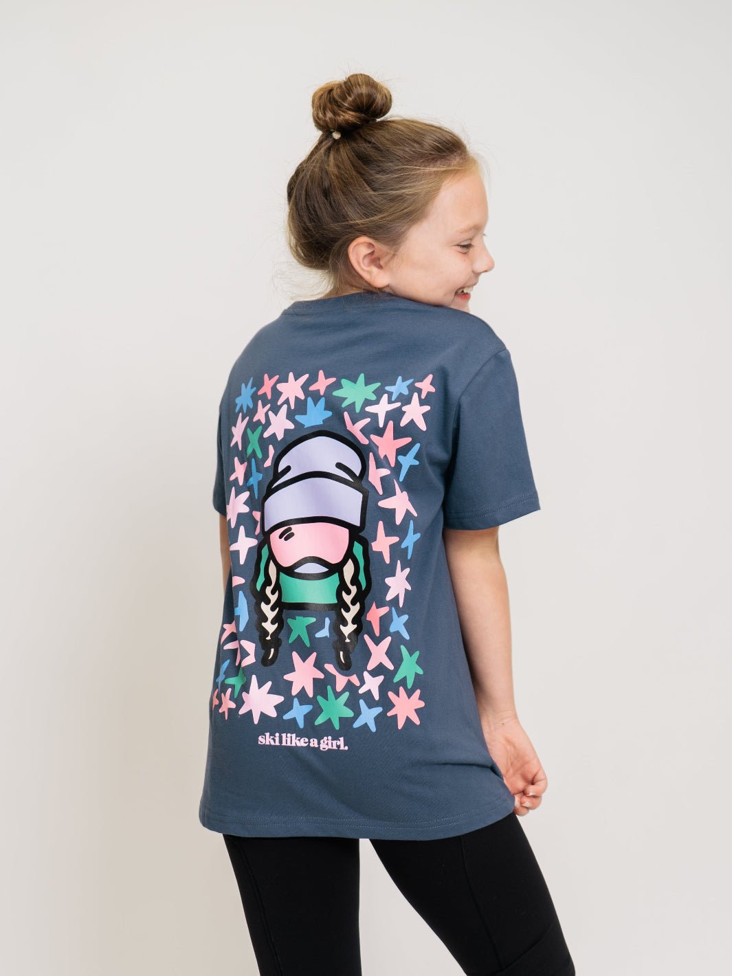 Ski Like A Girl Youth Blue Star Short Sleeve Tee - Heyday
