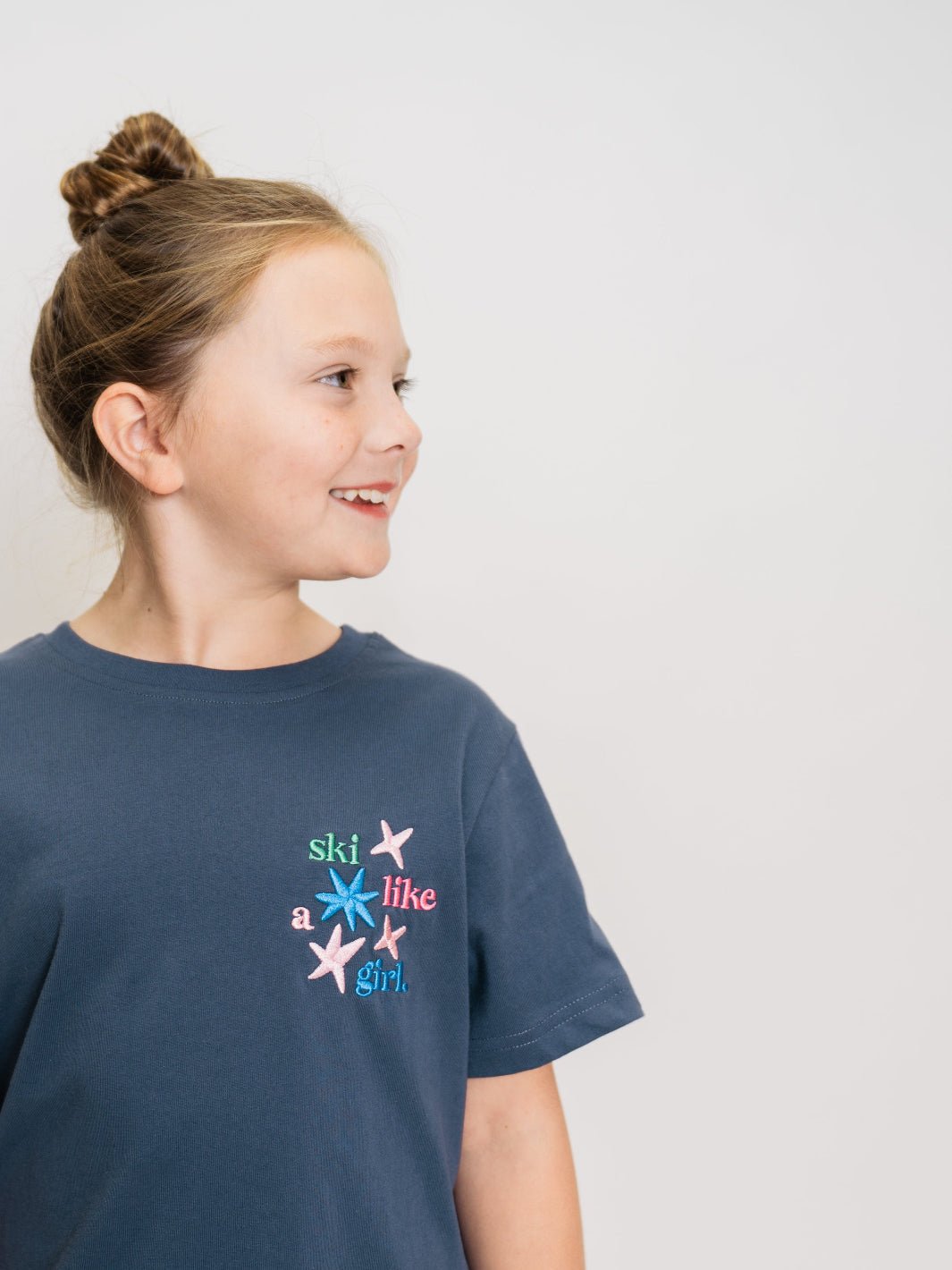 Ski Like A Girl Youth Blue Star Short Sleeve Tee - Heyday