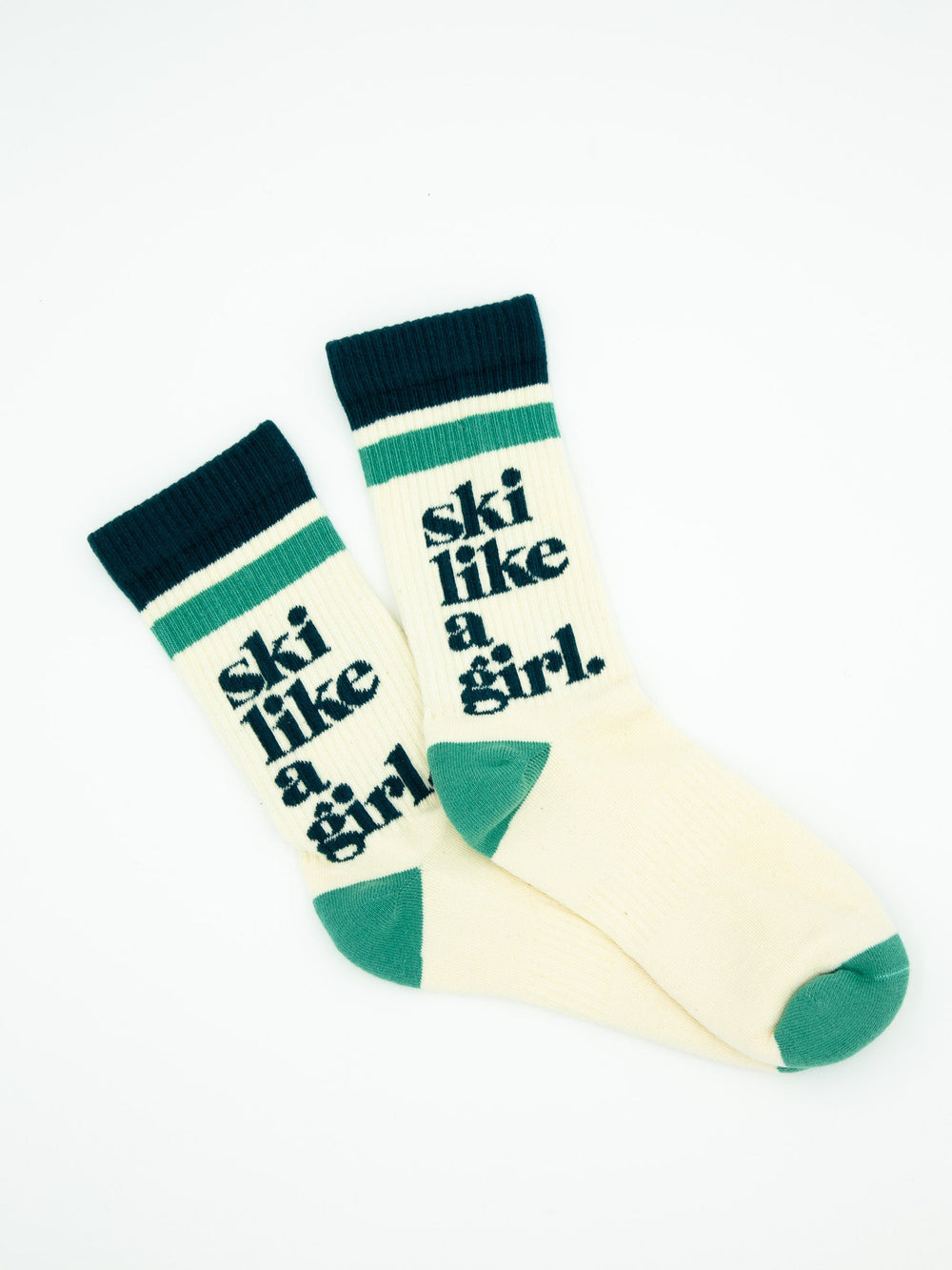Ski Like a Girl Youth Green Socks - Heyday