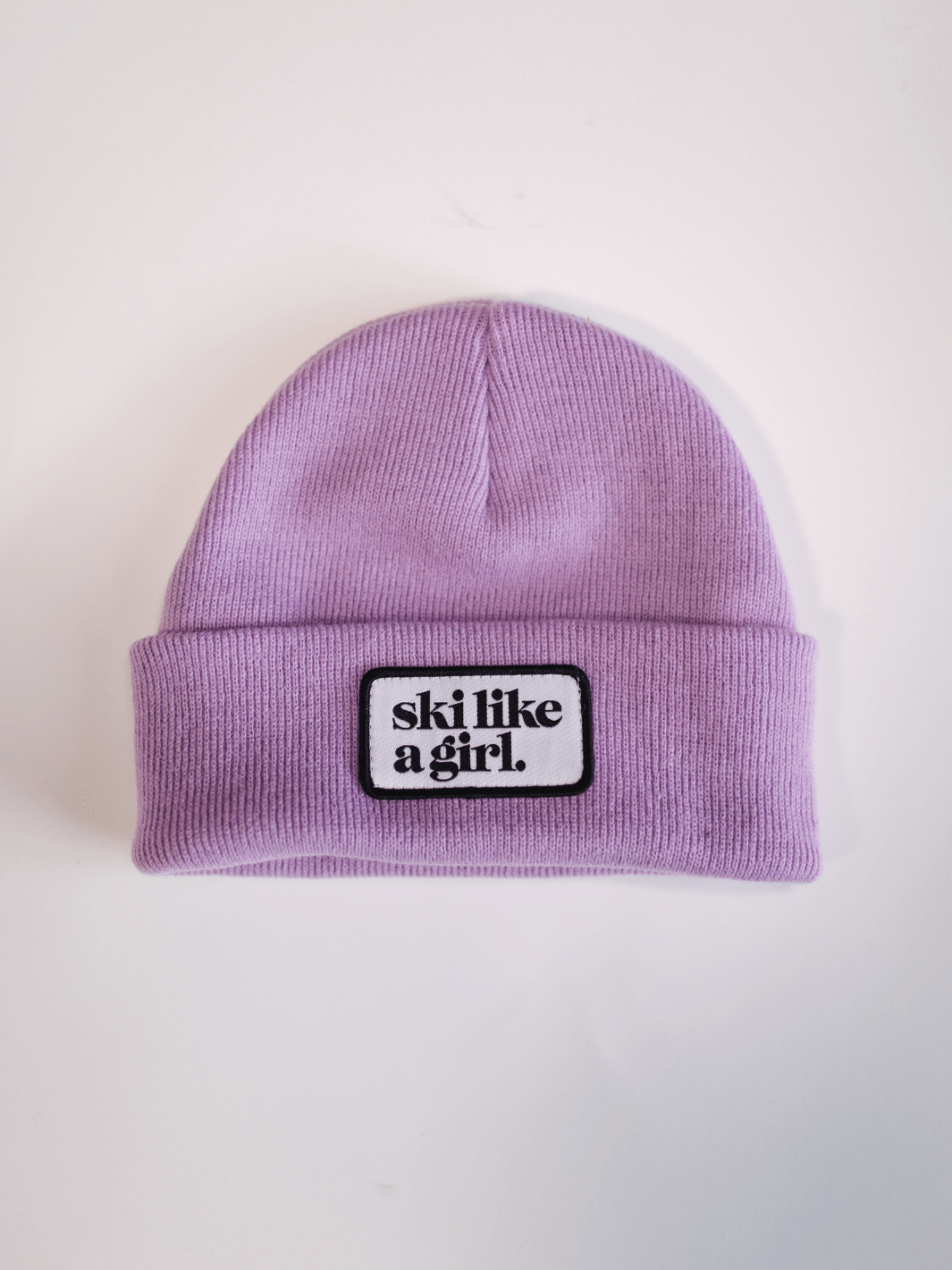 Ski Like a Girl Youth Lilac Merrowed Raised Patch Beanie - Heyday