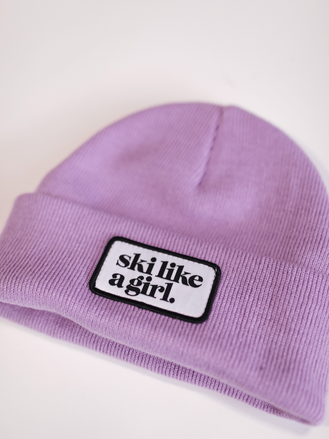 Ski Like a Girl Youth Lilac Merrowed Raised Patch Beanie - Heyday