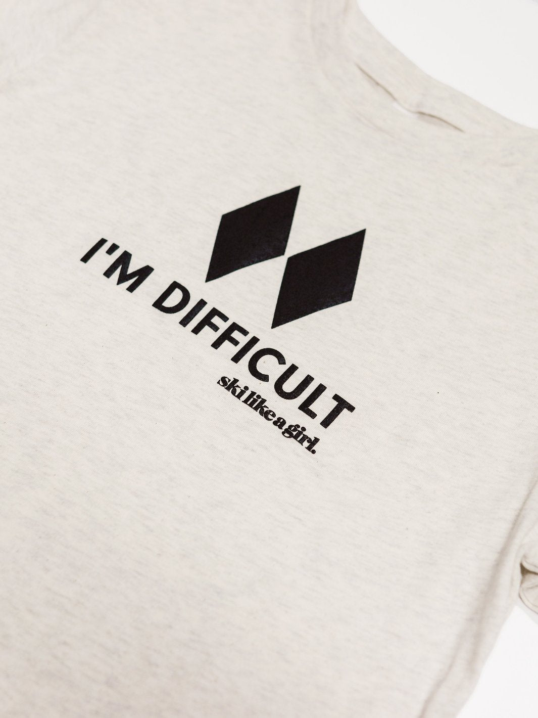 Ski Like A Girl Youth Natural I'm Difficult Long Sleeve Tee - Heyday