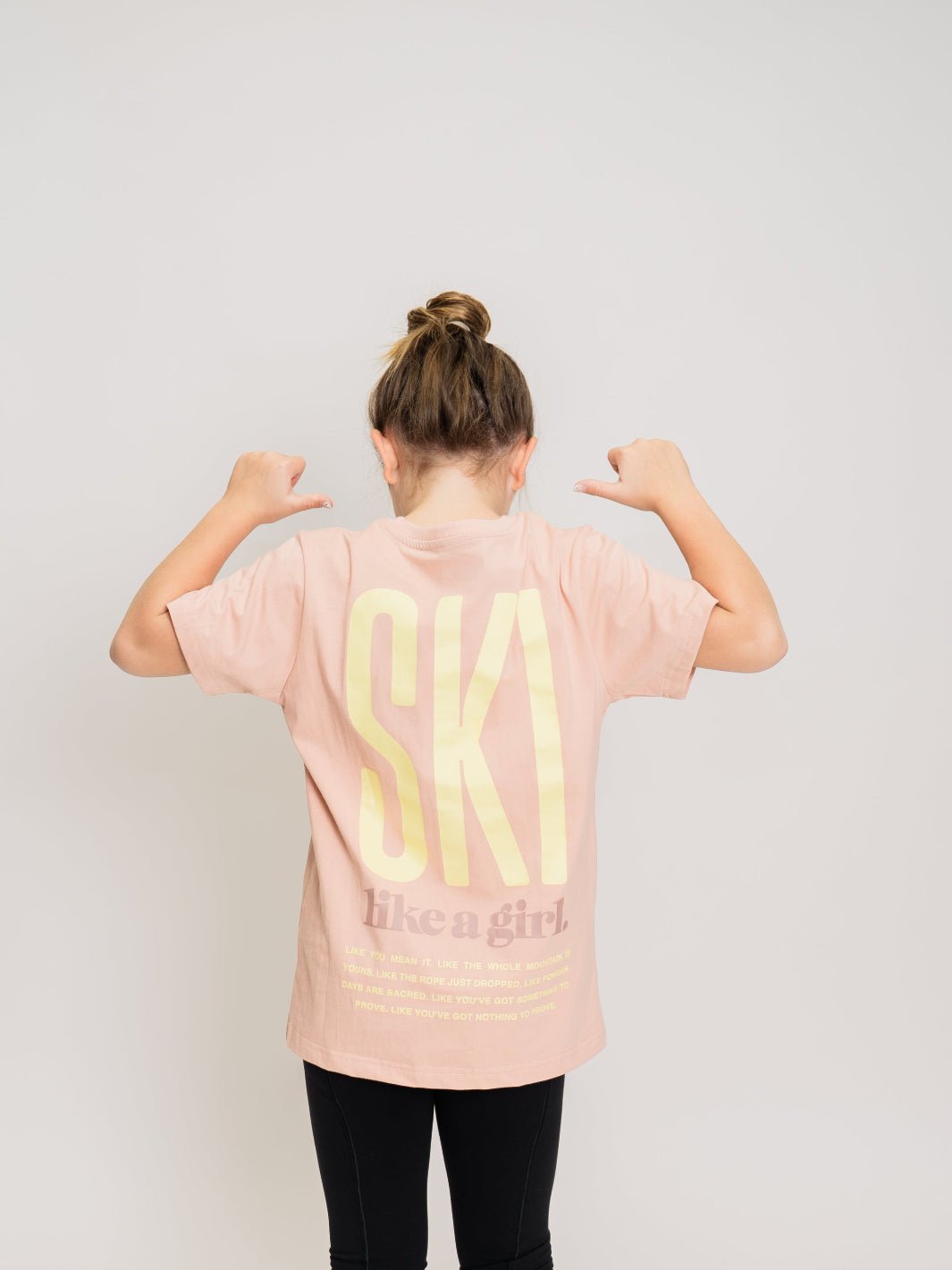 Ski Like A Girl Youth Pink Manifesto Short Sleeve Tee - Heyday
