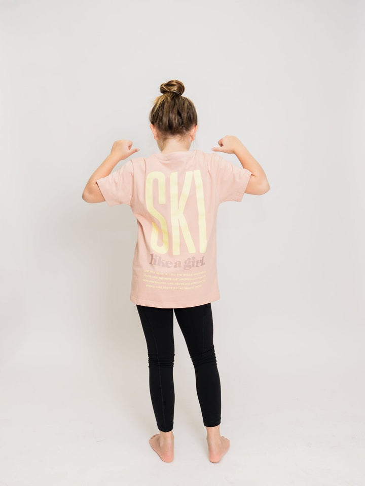 Ski Like A Girl Youth Pink Manifesto Short Sleeve Tee - Heyday