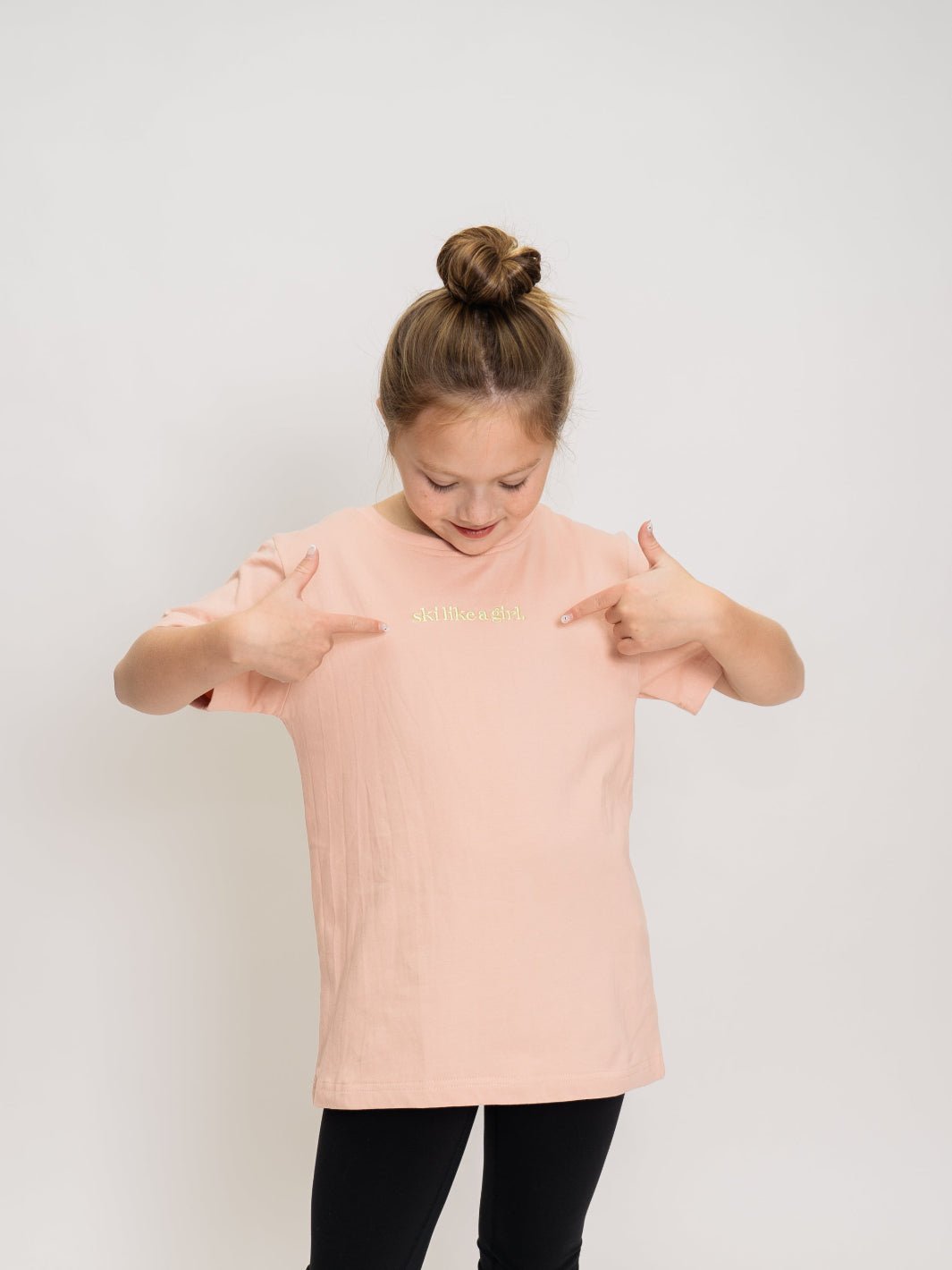 Ski Like A Girl Youth Pink Manifesto Short Sleeve Tee - Heyday