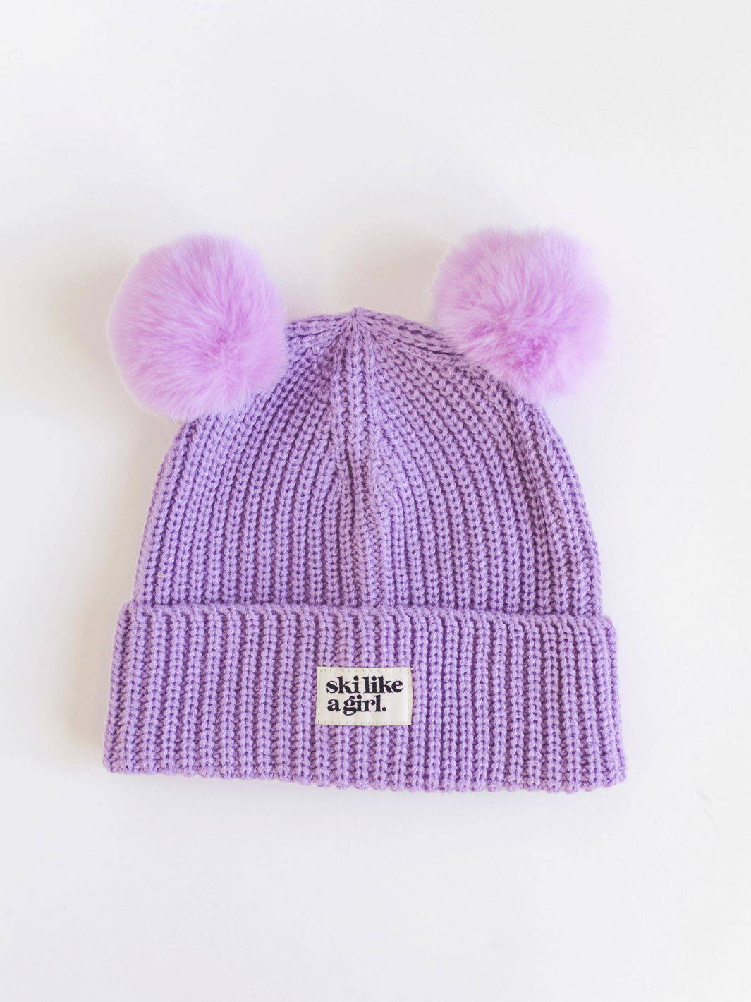 Ski Like A Girl Youth Powder Cub Lilac Beanie - Heyday