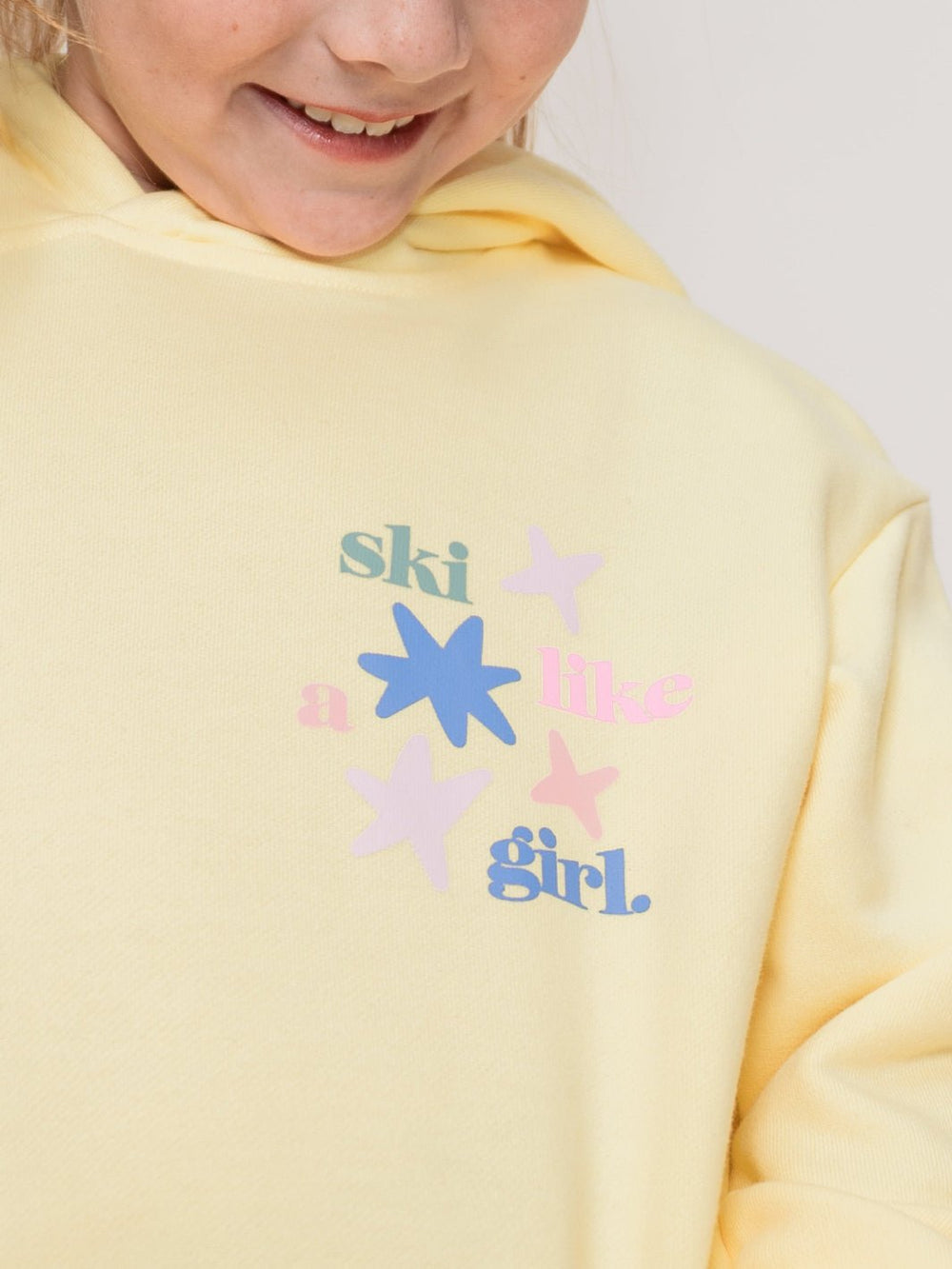 Ski Like A Girl Youth Yellow Star Hoodie - Heyday