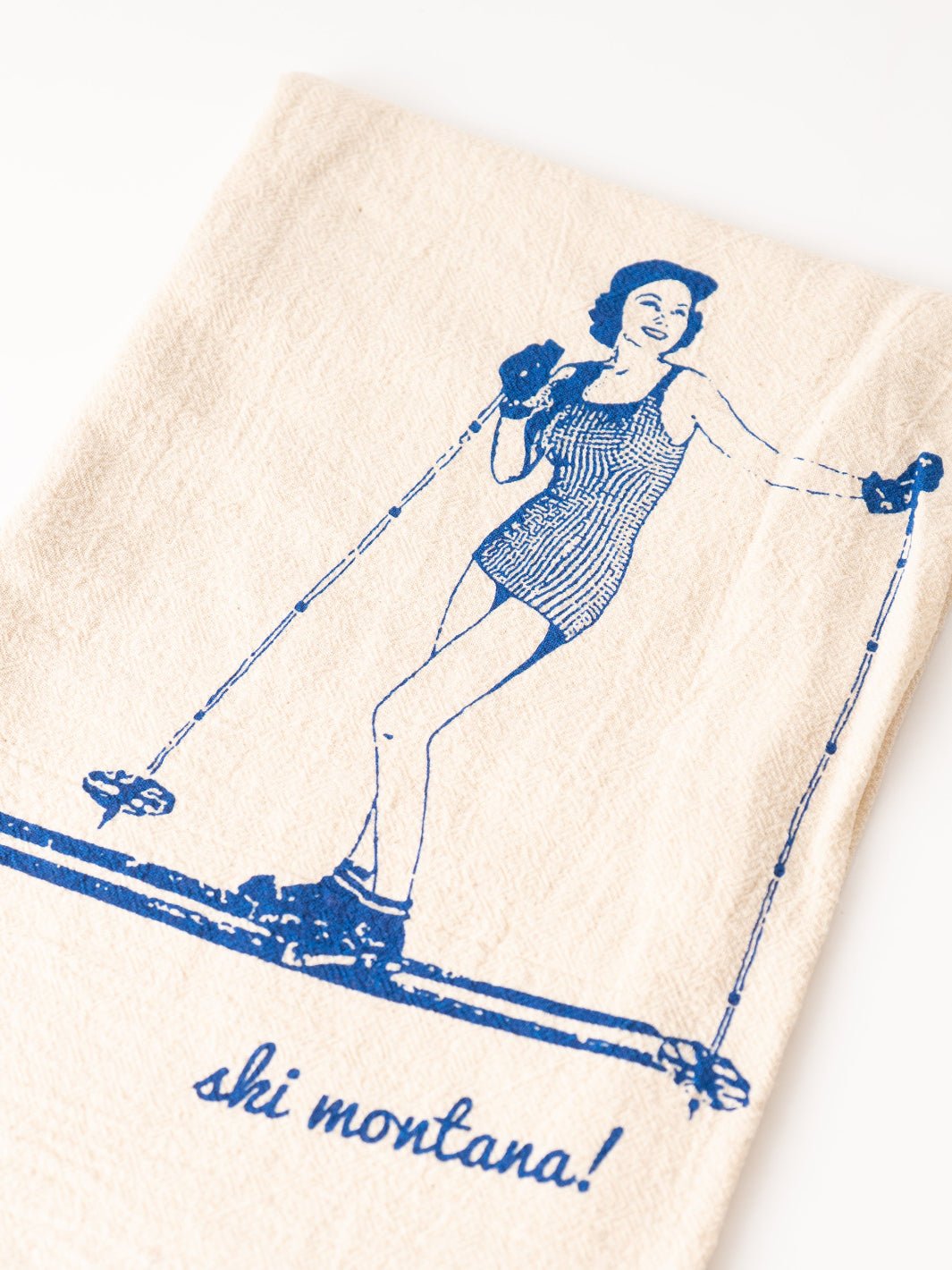 Ski Montana Gal Dishtowel heyday