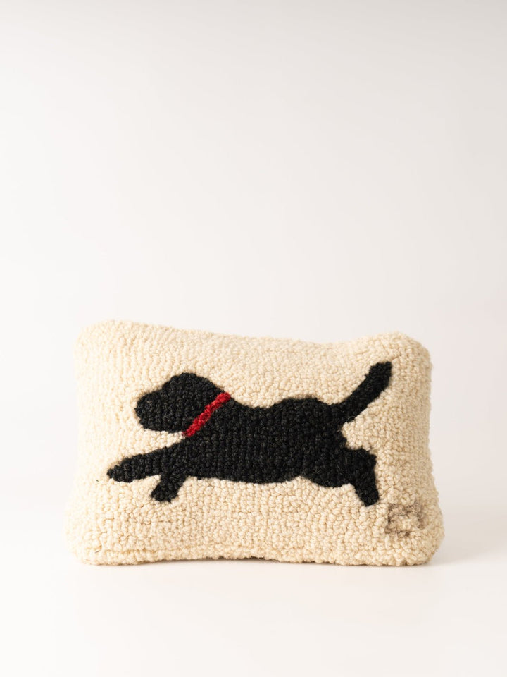 Small Black Dog Wool Hook Pillow - Heyday