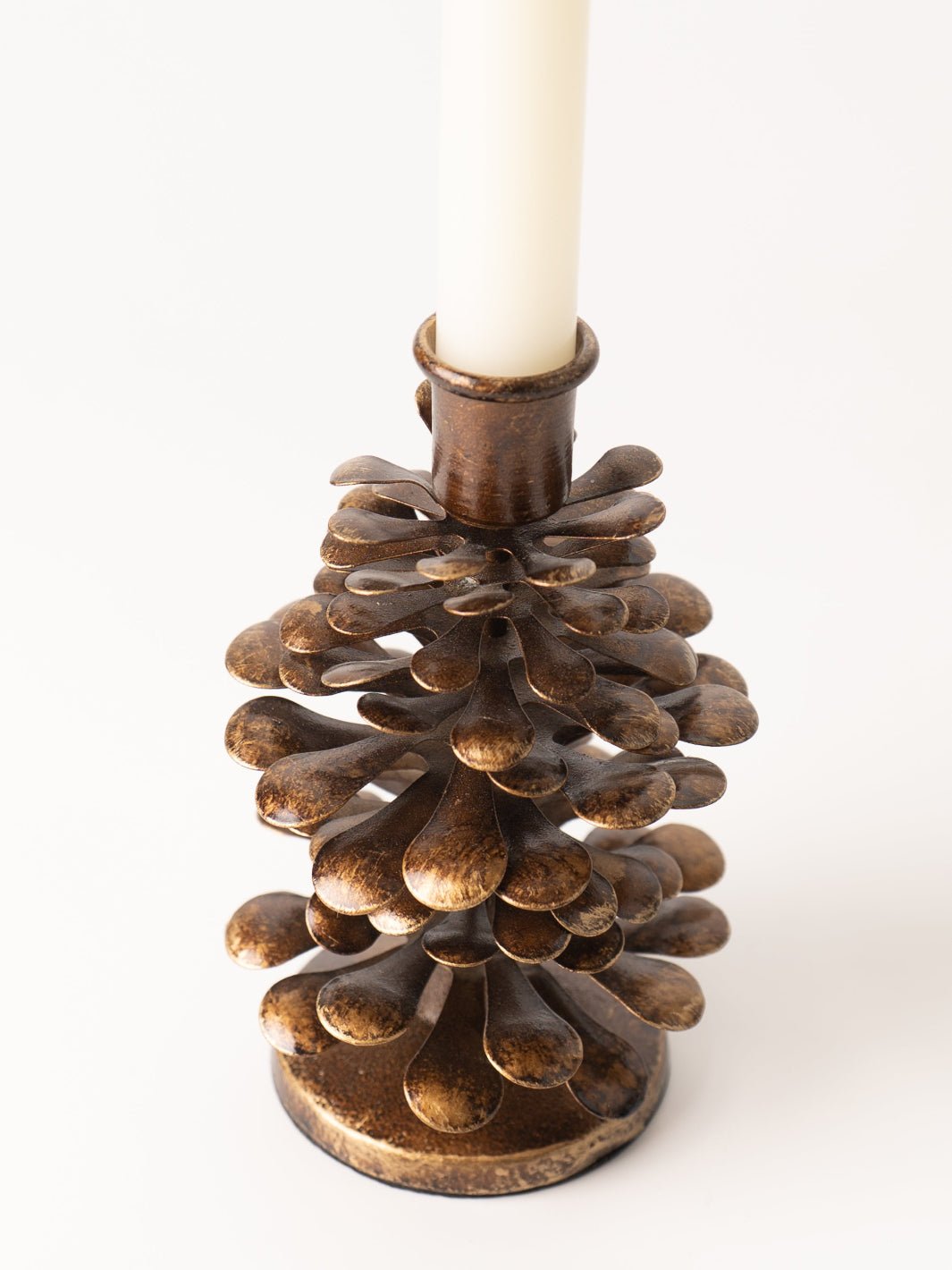 Small Metal Pinecone Taper Holder - Heyday