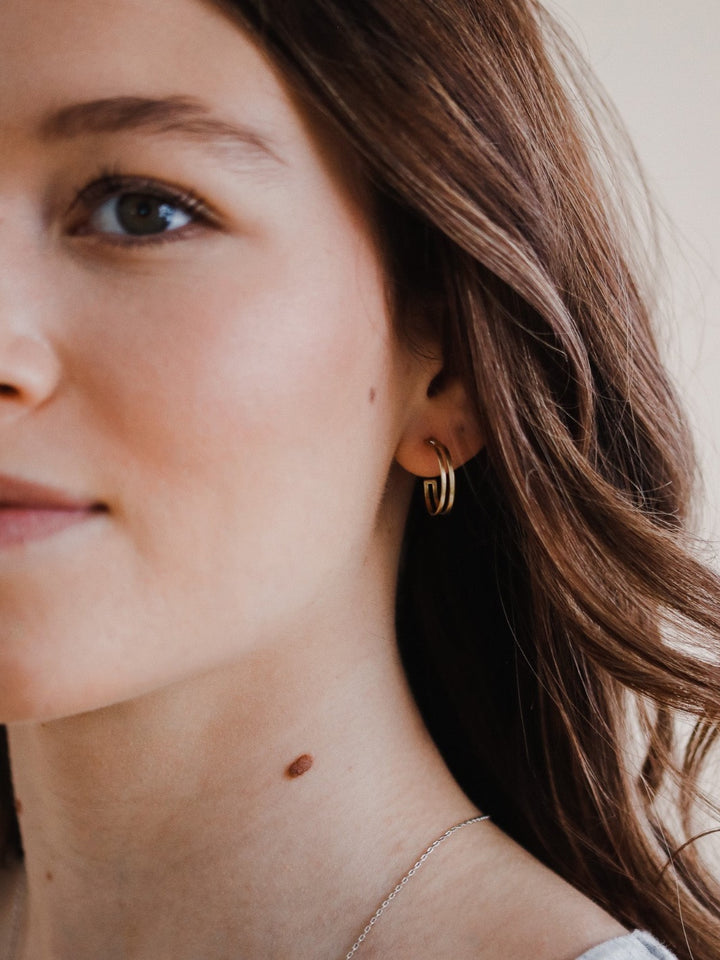 Split Cigar Band Hoop Earrings