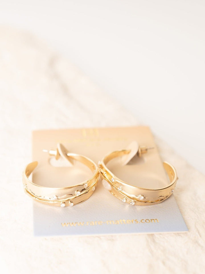 Sprinkled Stones Hoop Earrings - Heyday