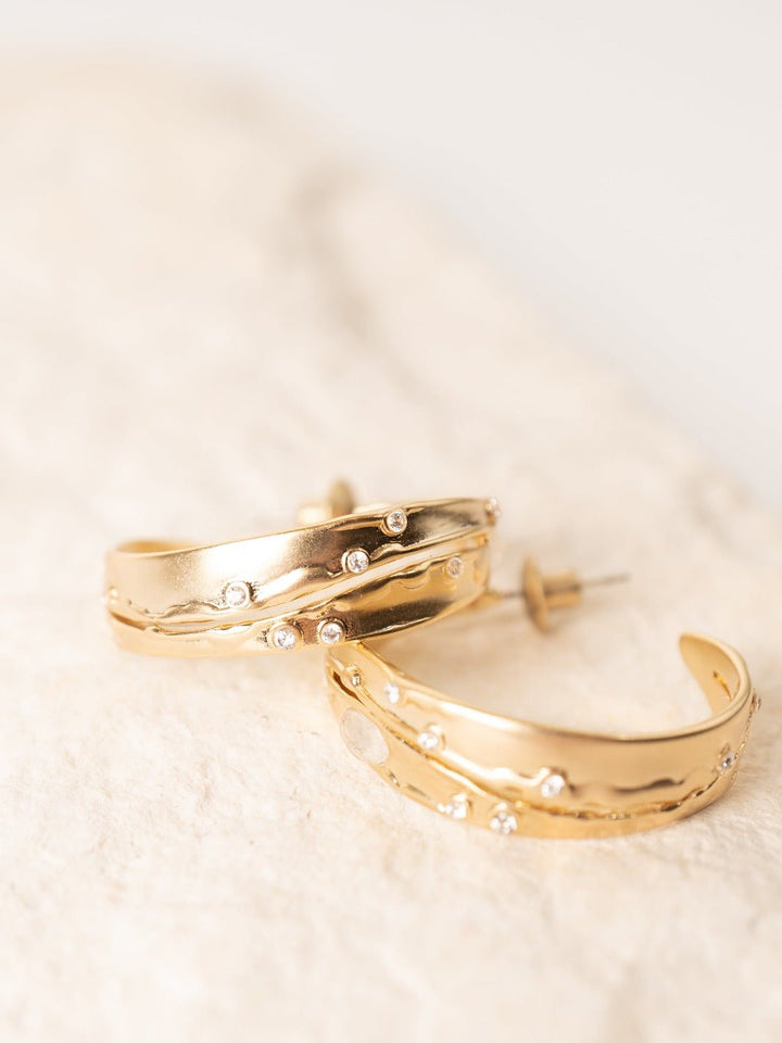 Sprinkled Stones Hoop Earrings - Heyday