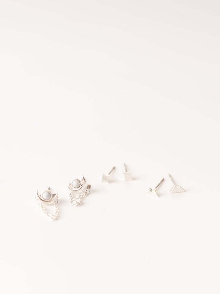 Stone of Harmony Silver Earrings Trio Pack - Heyday