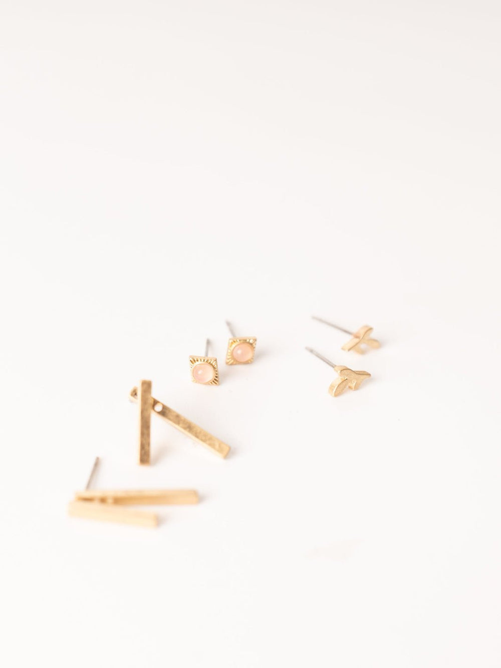 Stone of Love Gold Earrings Trio Pack - Heyday