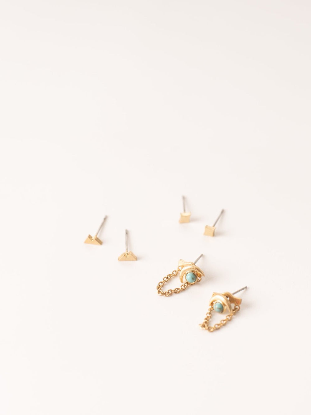 Stone of Sky Gold Earrings Trio Pack - Heyday