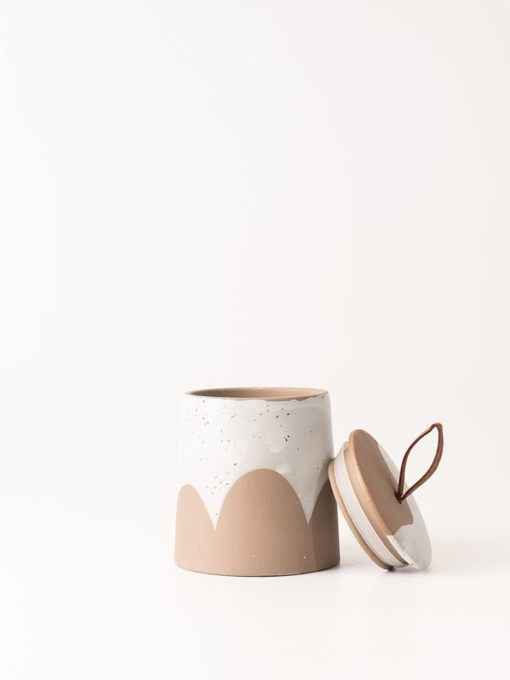 Stoneware Canister with Leather Loop - Heyday