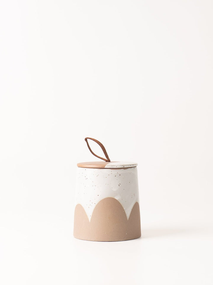 Stoneware Canister with Leather Loop - Heyday