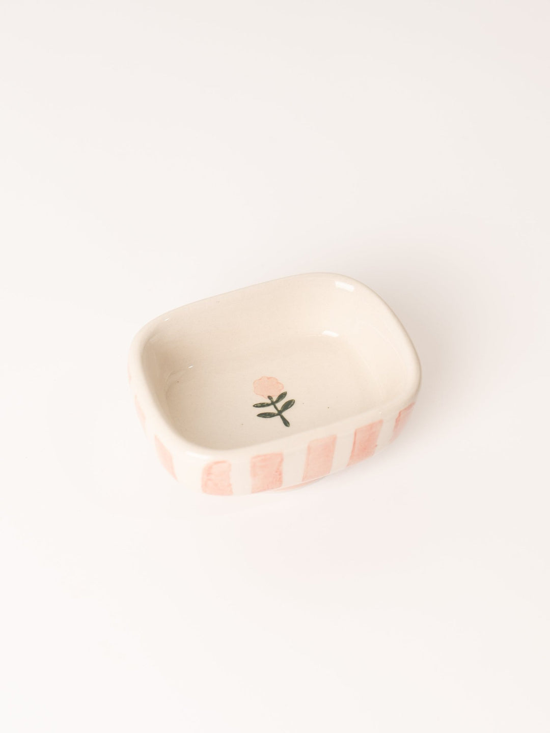 Stoneware Dish with Pink Flower - Heyday