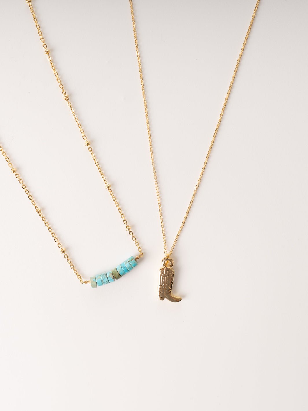 Stride Cowboy Boot and Turquoise Necklace Set - Heyday