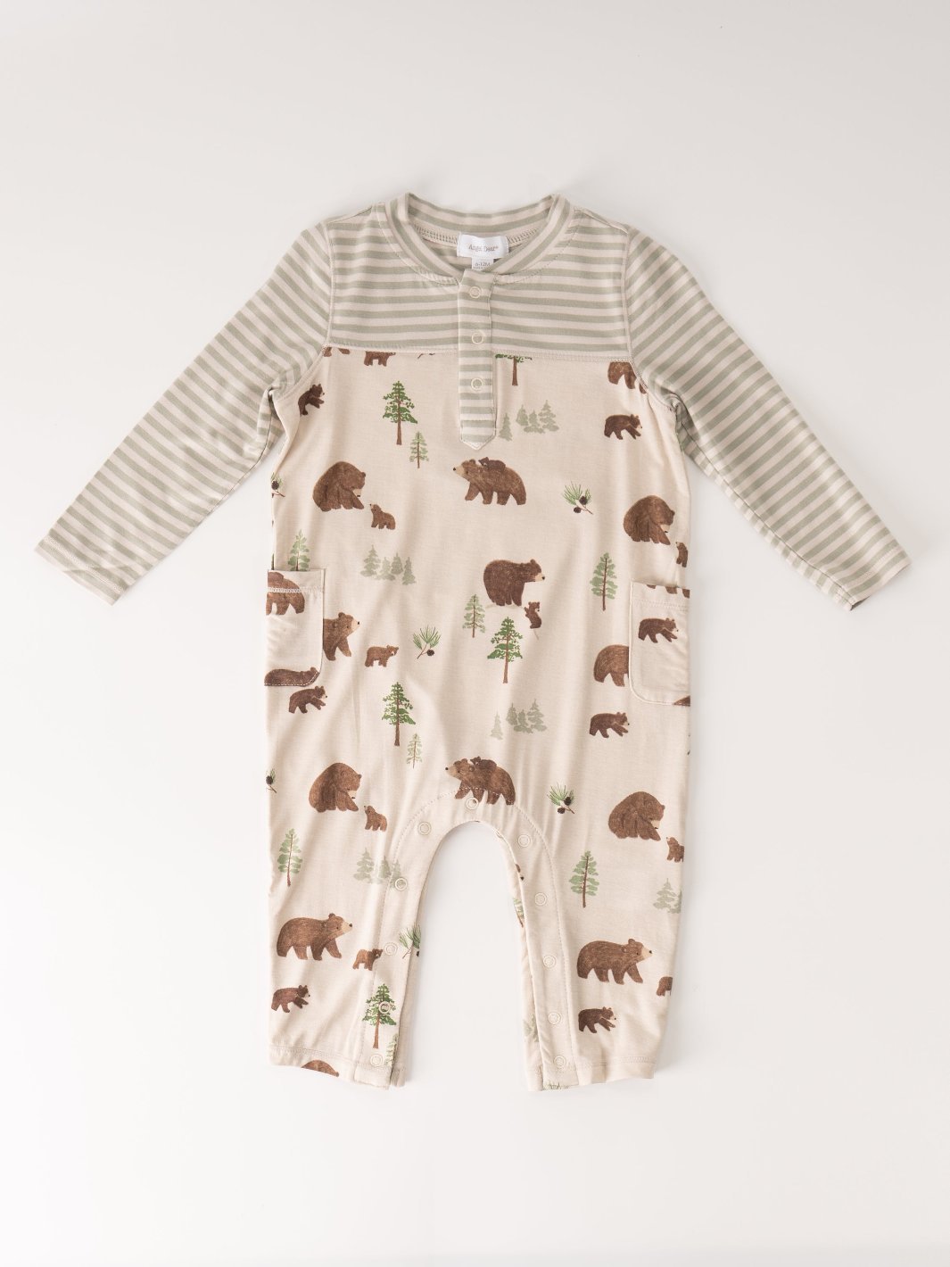 Sweet Brown Bears Snap Baby Romper - Heyday