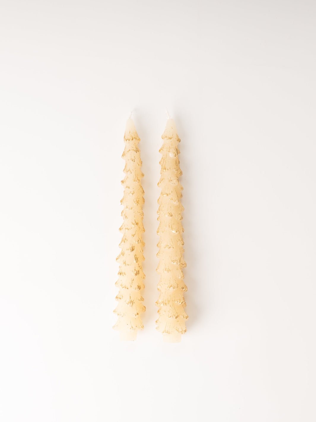 Tall Gold Dipped Ivory Tree Taper Candles - Heyday
