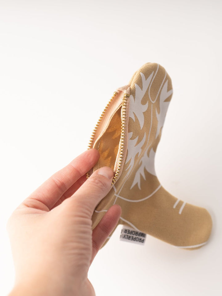 Tan Cowgirl Boot Pouch - Heyday